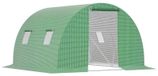 Serre - Serre tunnel - 9 m² surface - 4 fenêtres - Porte enroulable avec fermeture éclair - Cadre en acier galvanisé - Film PE - 3 x 3 x 2 mètres - Vert olive