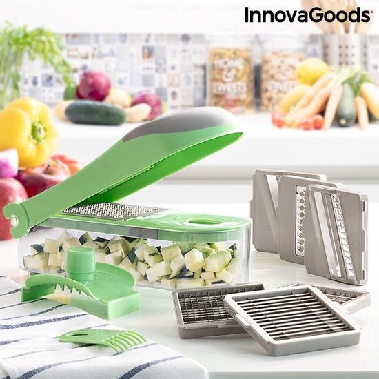 Innovagoods - Groentesnijder, rasp en mandoline met recepten en accessoires 7-in-1 Choppie Expert