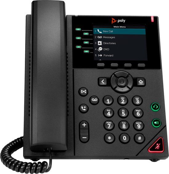 HP Poly VVX 350 6-lijns IP-telefoon met PoE-ondersteuning