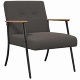 vidaXL - Fauteuil - Donkergrijs - Kratig - Wolachtig - Stof