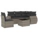 vidaXL 6-delige Loungeset met Kussens, Poly Rattan, Grijs