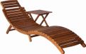 vidaXL Ligbed met tafel massief acaciahout bruin