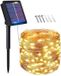Merkloos Dailygoody Solar Lichtslinger 100 LED Blauw Licht Koper 10M