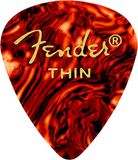 Fender 351 Shape Premium Picks (12 Pack) voor elektrische gitaar, akoestische gitaar, mandoline en bas 451 - Thin schildpad