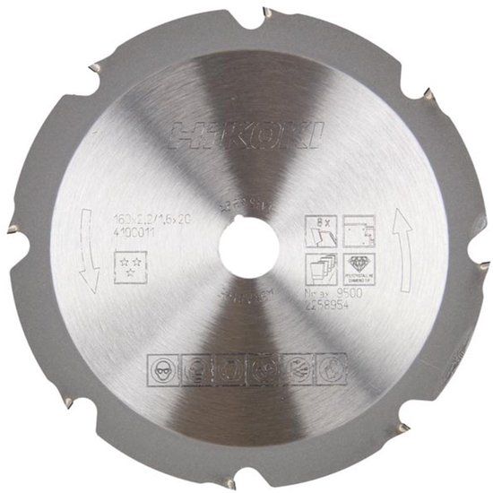 Hikoki Accessoires HiKOKI PCD SAW BLADE 160X20 Z8 FOR ABRASIVE BOARDING