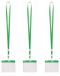 Merkloos Badgehouders - 50x - Groen - 11,2 x 58 cm - Polyester - Keycord - Naamkaarthouders