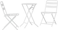 vidaXL Bistro Set Wit Staal 3-delig