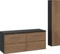 Casella Armoire de salle de bain 120 cm chêne avec plateau noir et montant