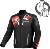 Macna Sevent waterdichte motorfiets textieljas - Zwart/rood/wit - Maat XL