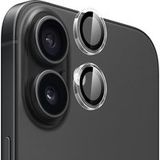 Blueo Film de protection pour caméra arrière Metal Frame pour Apple iPhone 16 Plus / 16, Verre trempé, Transparent