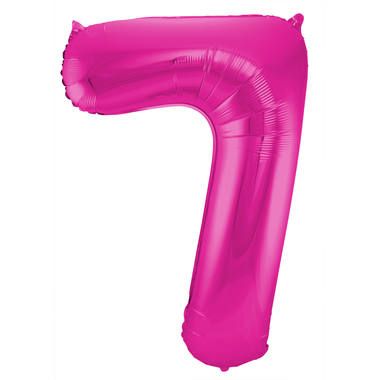 Folat Cijferballon Cijfer 7 - 86 cm - magenta