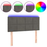 VidaXL Hoofdeind & Voeteind Donkergrijs met LED Strip