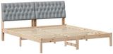 vidaXL Bedframe met Gevoerde Hoofdbord Bruin 180 x 200 cm