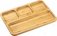 Wilmax - Serveerschaal met Verdelers - Bamboe - 33 x 23 cm