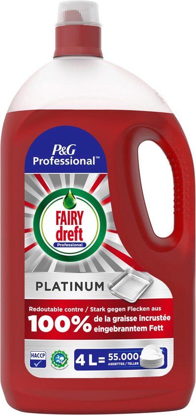 Dreft FAIRY dreft Professional handafwasmiddel Platinum, fles van 4 L - 2 stuks