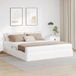 Maison Exclusive - Lit de rangement exclusif avec matelas et espace de rangement pour 2 personnes, en similicuir blanc