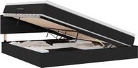 vidaXL LED opbergbed met matras Zwart 200 x 200 cm Stof