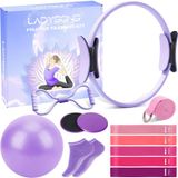 Complete Pilates set met ring, bal, weerstandsbanden en glijplaten