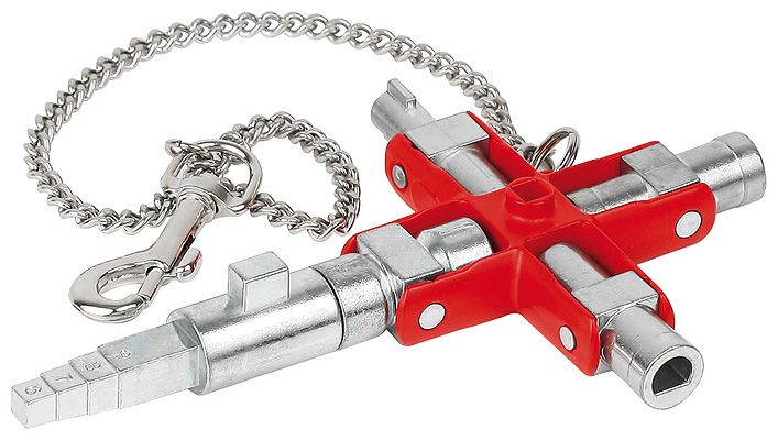 KNIPEX 00 11 06 V01 Sleutels voor schakelkasten Rood, Metallic