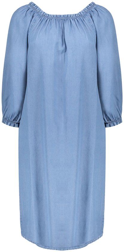 Geisha Jurk Lyocell Jurk Off Shoulder 67302 10 Mid Blue Denim Dames Maat L