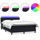 vidaXL Boxspringbed met matras en LED-verlichting, zwart, 160x210 cm, fluweel