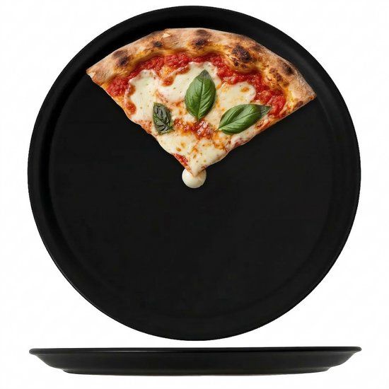 Cookinglife Pizzaborden Aardewerk Zwart Ø 30 cm - Set van 4
