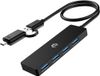 USB HUB, ultraslanke draagbare data-hub, 4-poorts USB 3.0 hub, USB C-adapter, 4-in-1 USB-splitter met 4 x USB 3.0-poorten voor laptop, Windows, macOS, Linux, Chrome OS-systemen