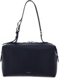 FURLA Leren handtas schoudertas Double Boston Bag Ink Blue donkerblauw