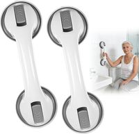 2 poignées de douche avec ventouses pour plus de sécurité