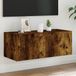 Maison Exclusive - Meuble TV avec éclairage LED, chêne fumé, 80x35x31 cm