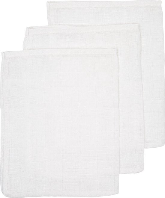 Meyco hydrofiele washandjes (set van 3) uni wit Wit