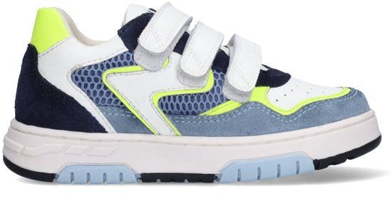 Braqeez 426175-421 Jongens Lage Sneakers - Blauw - Leer - Klittenband