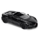 CMJ Bugatti Mistral Roadster modelauto op schaal 1:43, glanzend zwart, verzamelaarseditie met hoge detailgetrouwheid, officieel gelicentieerd product