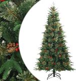 vidaXL Sapin de Noël artificiel articulé Vert 180 cm PVC, PE et Acier