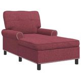 vidaXL Chaise longue Bordeaux tissu 91 x 157 x 91 cm