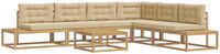 vidaXL - 7-delige Buitenbank Set - Polyester - Wit