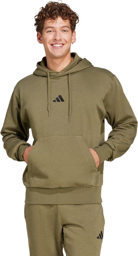 adidas Sportswear Essentials Feelcozy Fleece Hoodie - Men - Green - L