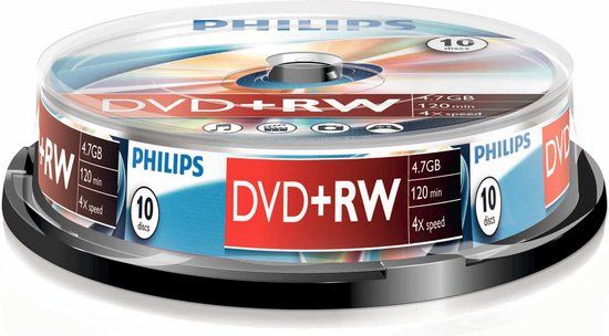 Philips DW4S4B10F DVD+RW 4.7GB 4x - 10 Pack