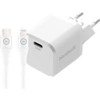 BlueBuilt Power Delivery Charger 20W + Lightning Cable 3m Nylon White