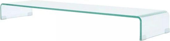 vidaXL TV-meubel/monitorverhoger transparant 120x30x13 cm glas