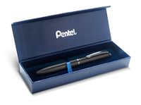 Pentel BL2007 EnerGel rollerbalpen, hoogwaardig, intrekbaar, punt 0,7 mm, behuizing van mat metaal, zwart – geschenkdoos