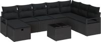 vidaXL Bankstel Zwart/Zwart Polyrattan 2 zitplekken
