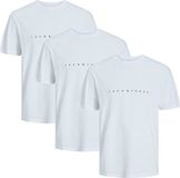 Jack & Jones Heren t-shirt 3 pack Star JJ wit XXL