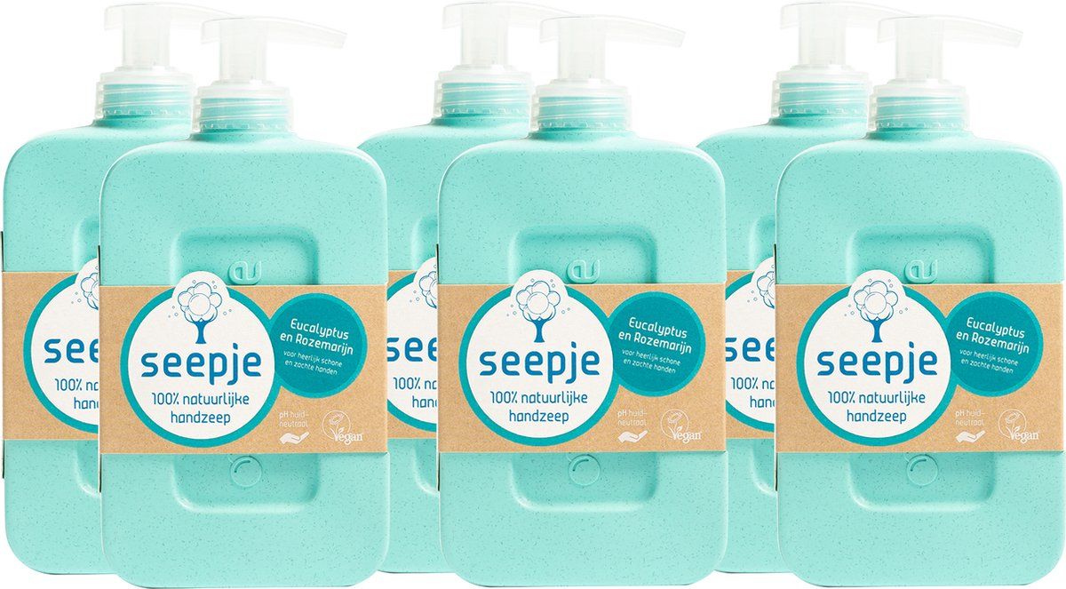 Seepje Handzeep ‘Eucalyptus en Rozemarijn’ - 6 x 300 ml