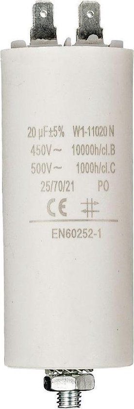 Capacitor 20.0uF / 450 V + Aarde - Kleurenmix - KD14111
