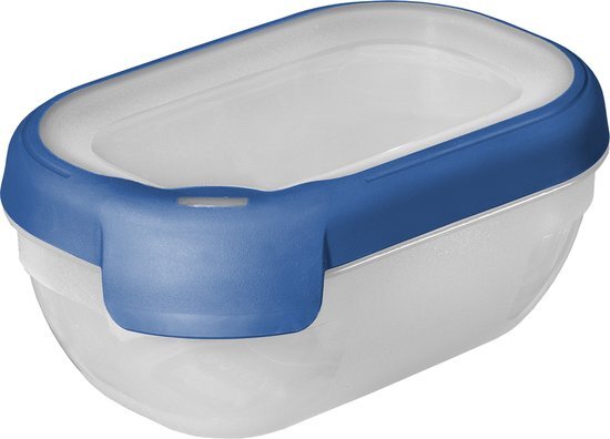 Curver Grand Chef Eco Vershoudbakje - 0,5L - Rechthoekig - Transparant/Donkerblauw