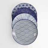 Tokyo Design Studio Nippon Blue Set van 4 Borden Ø 20,6 cm Porselein