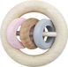 HESS Ronde rammelaar 3 Ringe roze - Hout - Roze/Naturel