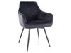 Chaise velours de polyester noir pivotante avec retour automatique