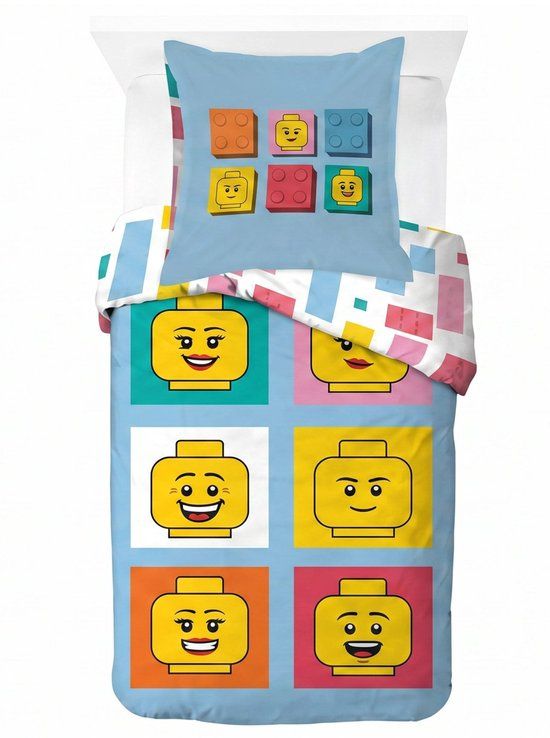 4KidsOnly Lego Dekbedovertrek Katoen Meerkleurig Dier Eenpersoons 140x200 cm